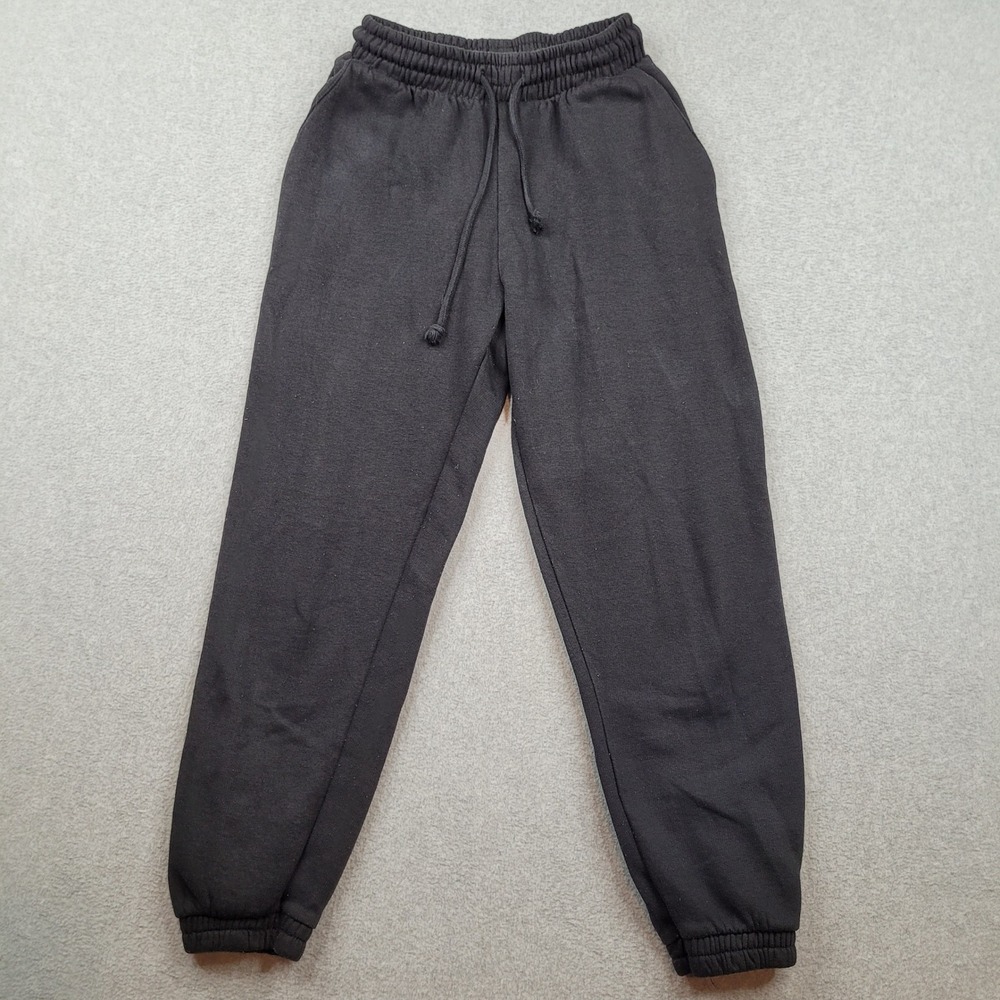 Zara Sweatpants Womens Small Black Elastic Waist Drawstring Joggers